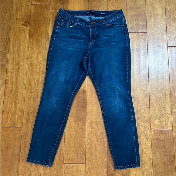 Adrienne Vittadini Denim - Adrienne Vittadini Blue Skinny Ankle Jeans Size 12 Mid Rise Classic Nautical